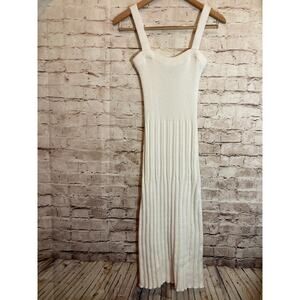 Rue Stiic Sweater Dress Womens Small Midi Ribbed Knit Feminine Romantic Summer